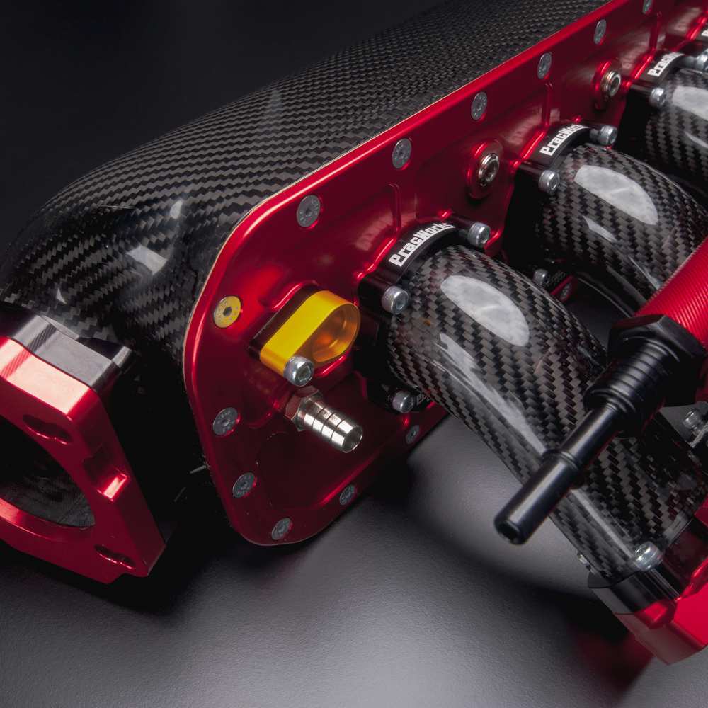 PRACWORKS HONDA K SERIES LOWERED INTAKE MANIFOLD 20 PLENUM RED PRACWORKS HONDA K SERIES LOWERED INTAKE MANIFOLD 20 PLENUM RED