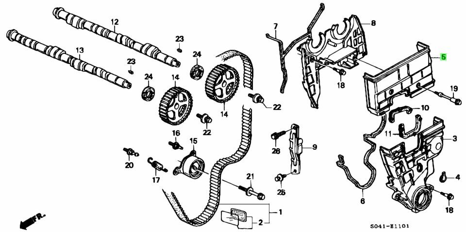 Honda Genuine B16A VTEC Civic EF9 Timing Belt Upper Cover - 11840-PR3-010 (Made In Japan)