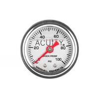 ACUITY 100 PSI FUEL PRESSURE GAUGE - POLISHED STAINLESS