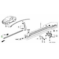 OEM HONDA INTEGRA DC5 DOOR WINDOW MOLDING - LEFT SIDE