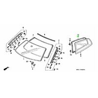 OEM HONDA EG CIVIC HATCH BACK LEFT REAR QUARTER GLASS MOLDING