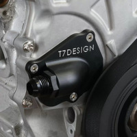 T7 DESIGN K SERIES TIMING CHAIN TENSIONER COVER W/ TURBO OIL DRAIN AN12 BLACK