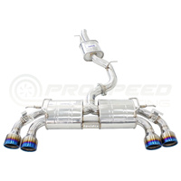 INVIDIA R400 VALVED CAT BACK EXHAUST W/ROUND STRAIGHT CUT TI TIPS VW GOLF R MK7.5