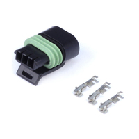 HALTECH PLUG AND PINS ONLY - DELPHI 3 PIN SINGLE ROW FLAT COIL CONNECTOR