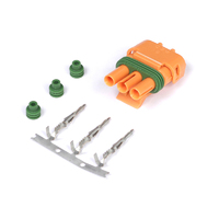 HALTECH PLUG AND PINS ONLY - DELCO WEATHER PACK 3 PIN GM STYLE MAP SENSOR CONNECTOR - ORANGE
