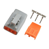 HALTECH PLUG AND PINS ONLY - MALE DEUTSCH DTM 3 CONNECTOR (7.5 AMP)
