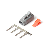 HALTECH PLUG AND PINS ONLY - MALE DEUTSCH DTM 4 CONNECTOR (7.5 AMP)