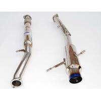 INVIDIA N1 TURBO BACK EXHAUST RESONATED W/CATTED DOWN PIPE, TI TIP - SUBARU WRX/STI GD 01-07