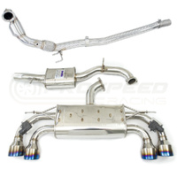 INVIDIA Q300 VALVED TURBO BACK EXHAUST W/ROUND TI ROLLED TIPS VW GOLF R MK7.5