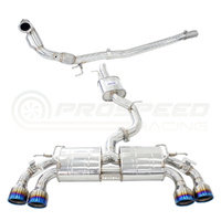 INVIDIA R400 VALVED TURBO BACK EXHAUST W/ROUND TI TIPS VW GOLF R MK7.5